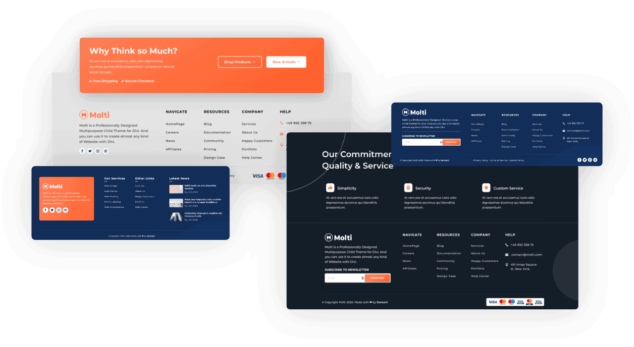 Molti - Ecommerce Footers